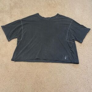 Black Distressed Free People Movement T-Shirt - Boxy Fit